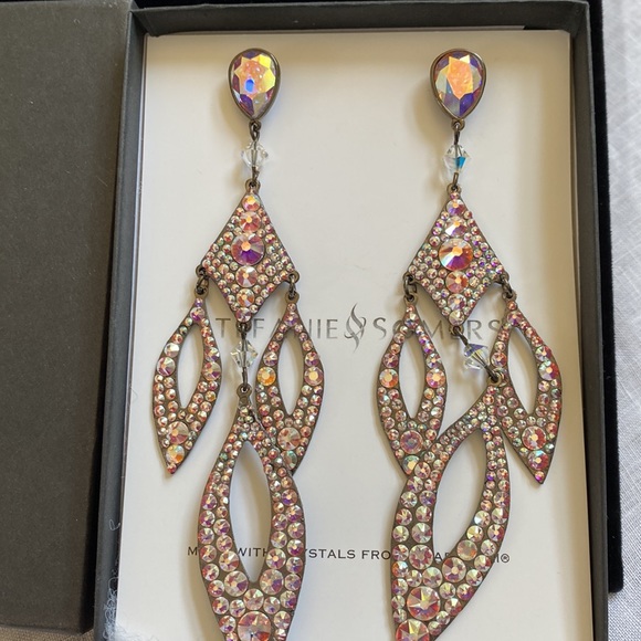 🆕 Stefanie Somers STACI AB Crystal in Black/Dark Metal Custom 💎 Earrings - Picture 9 of 9